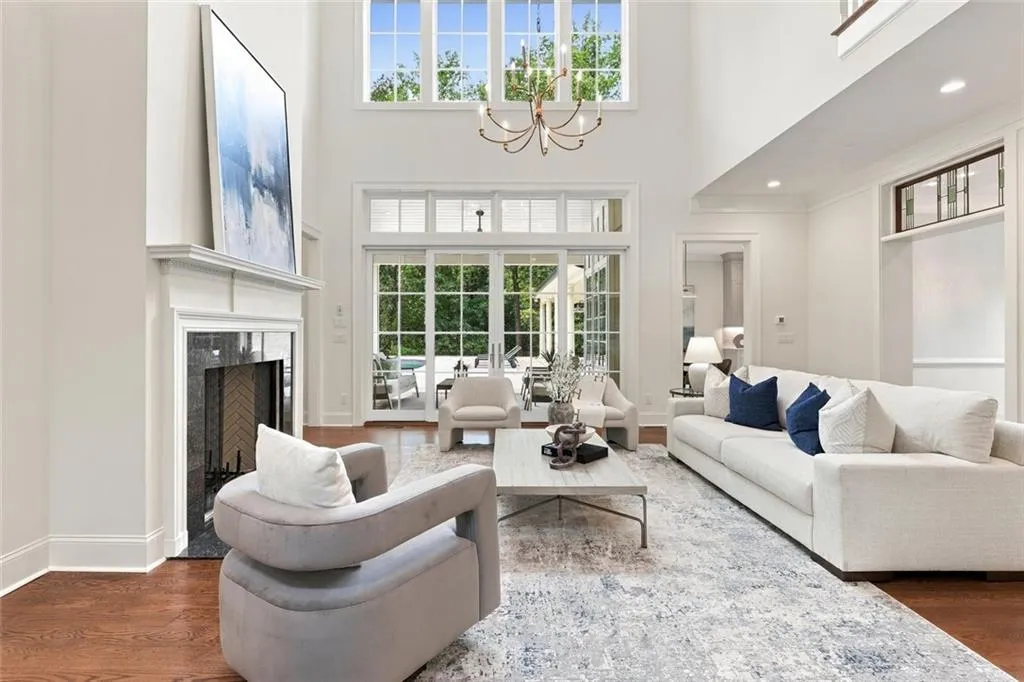 Great Room with a view of the Patio and Pool