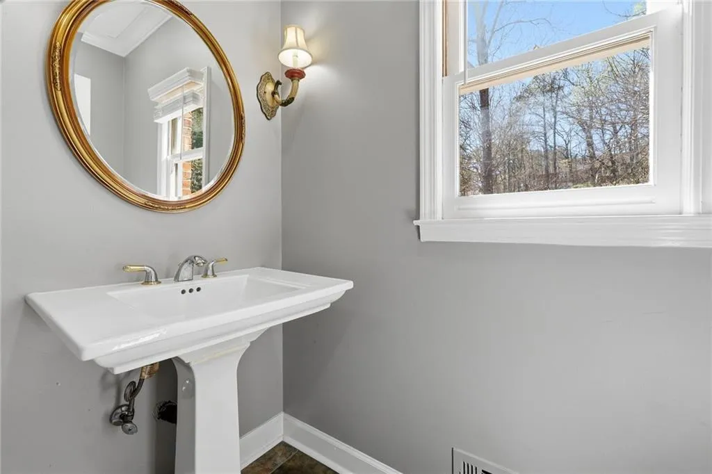 Half Bathroom on the main level off the eat-in kitchen.