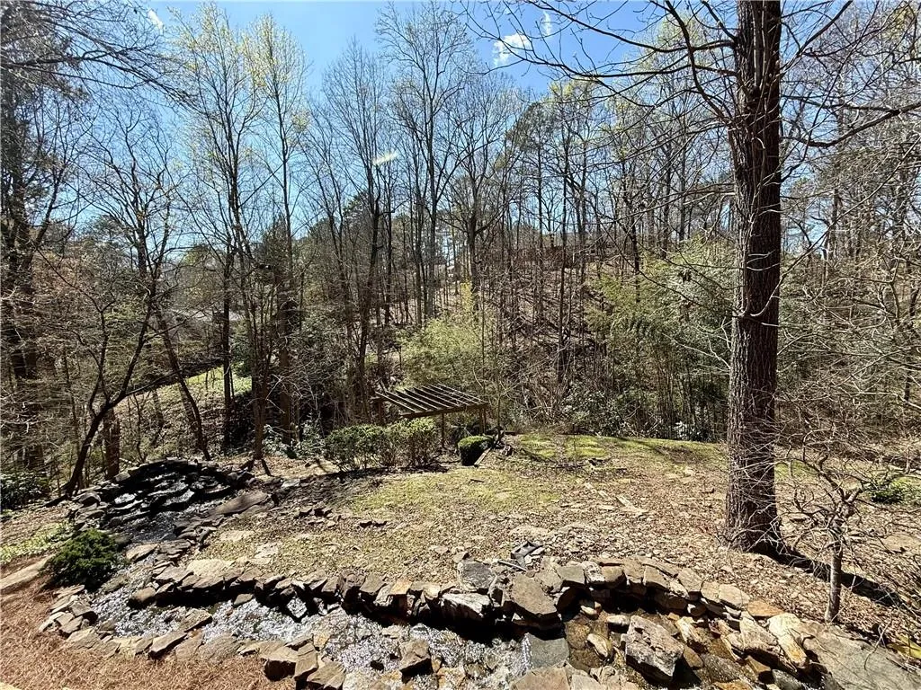 Another view of the creek and waterfall waterfeature.