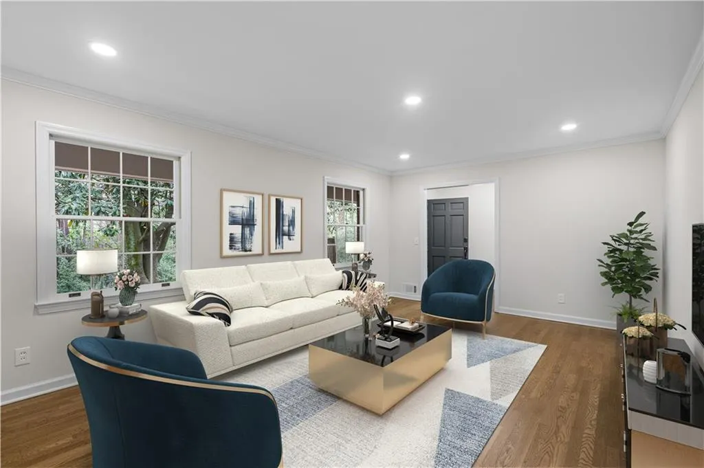 View of entry foyer. Virtually staged