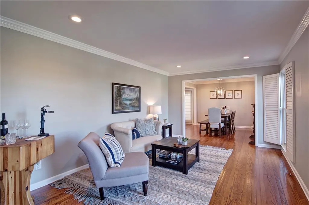 Sunny Living Room open to Dining