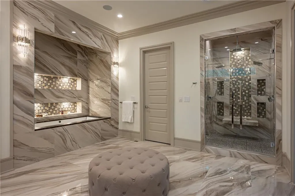 Soaking tub and oversized shower