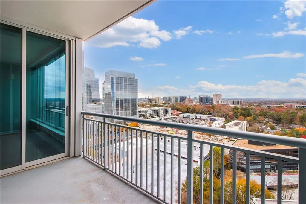 Balcony with a view of city