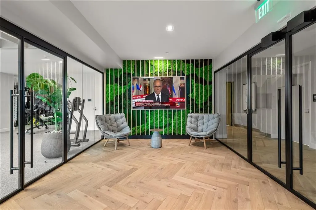 TV room outside of main gym