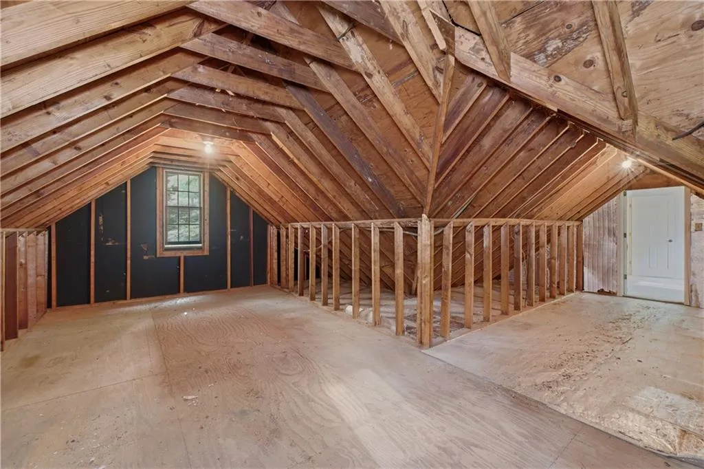 Unfinished attic space off one of the bedrooms.  Could be easily finished for extra space!