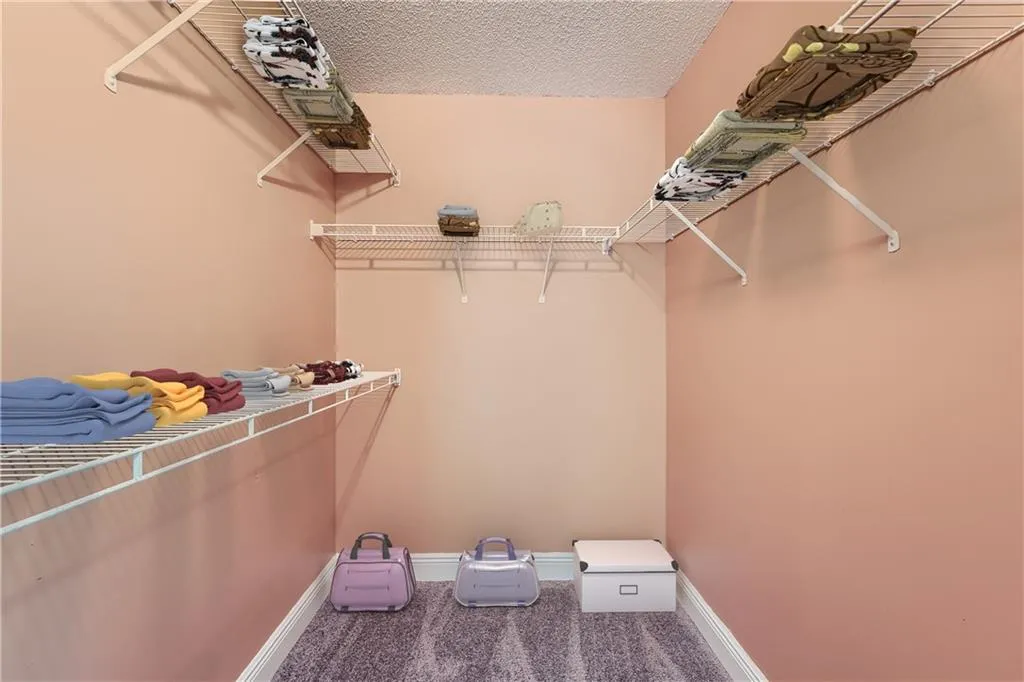 Spacious closet with carpet floors