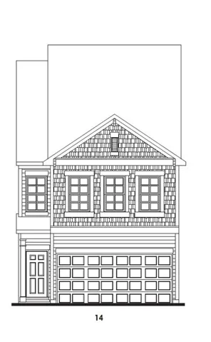 Architectural Drawing, Elevation View. Illustrating the exterior design of the property from a frontal perspective