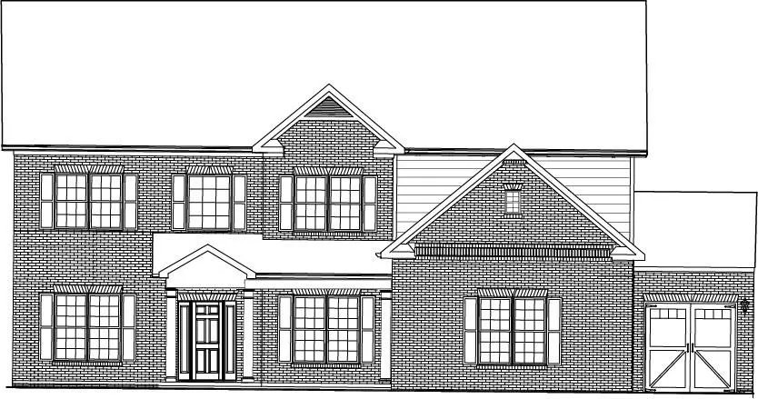 Proposed Buckingham D Elevation with 2-car side entry and third car garage.