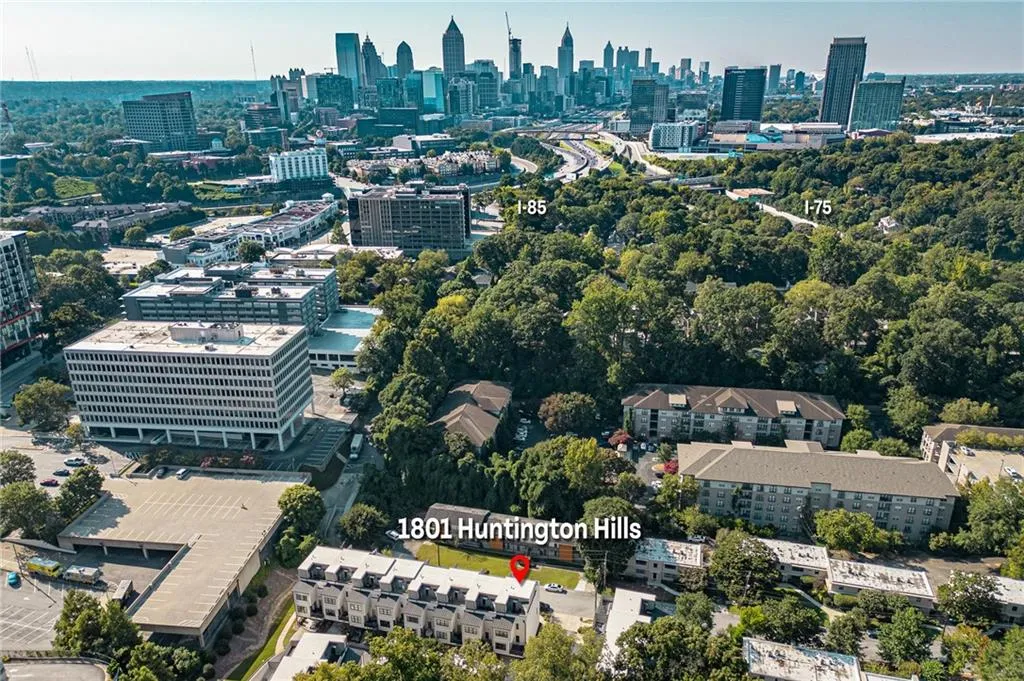 Aerial view of skyline