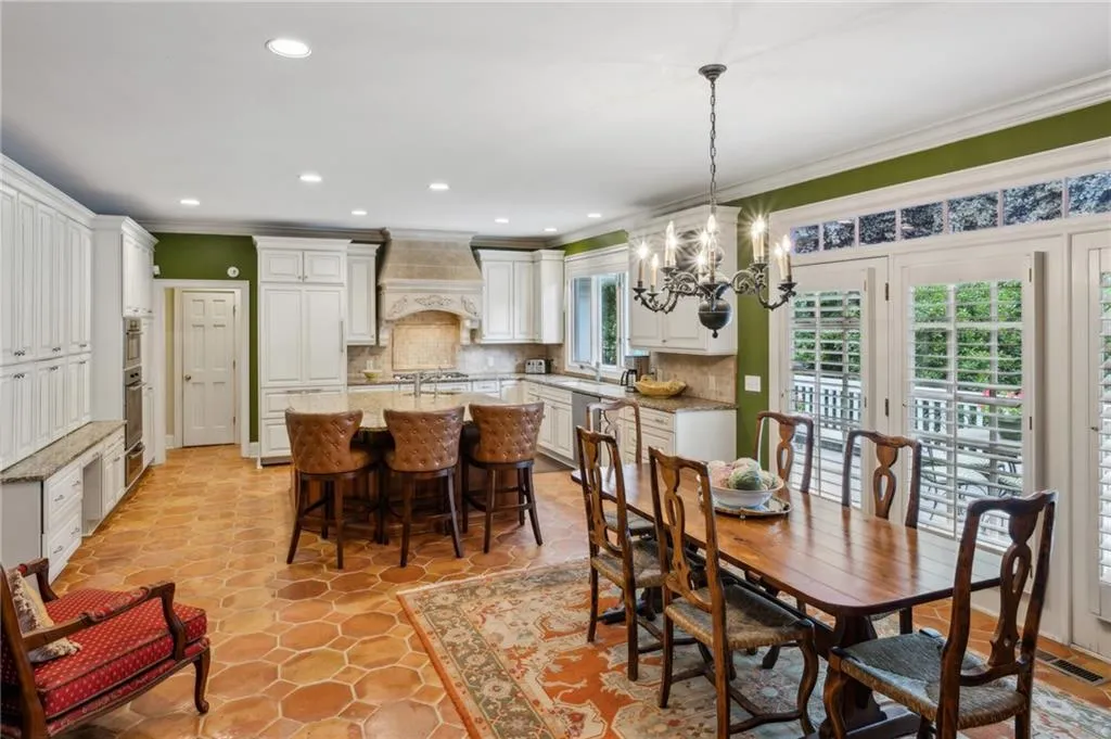 Breakfast area with French doors to deck