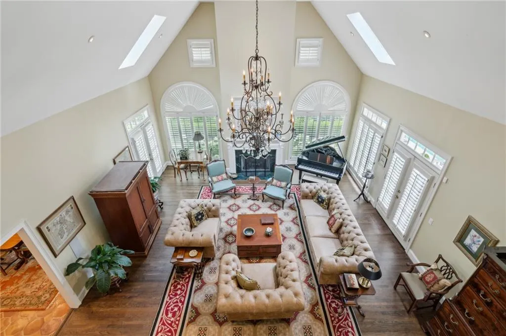 View of great room from second floor