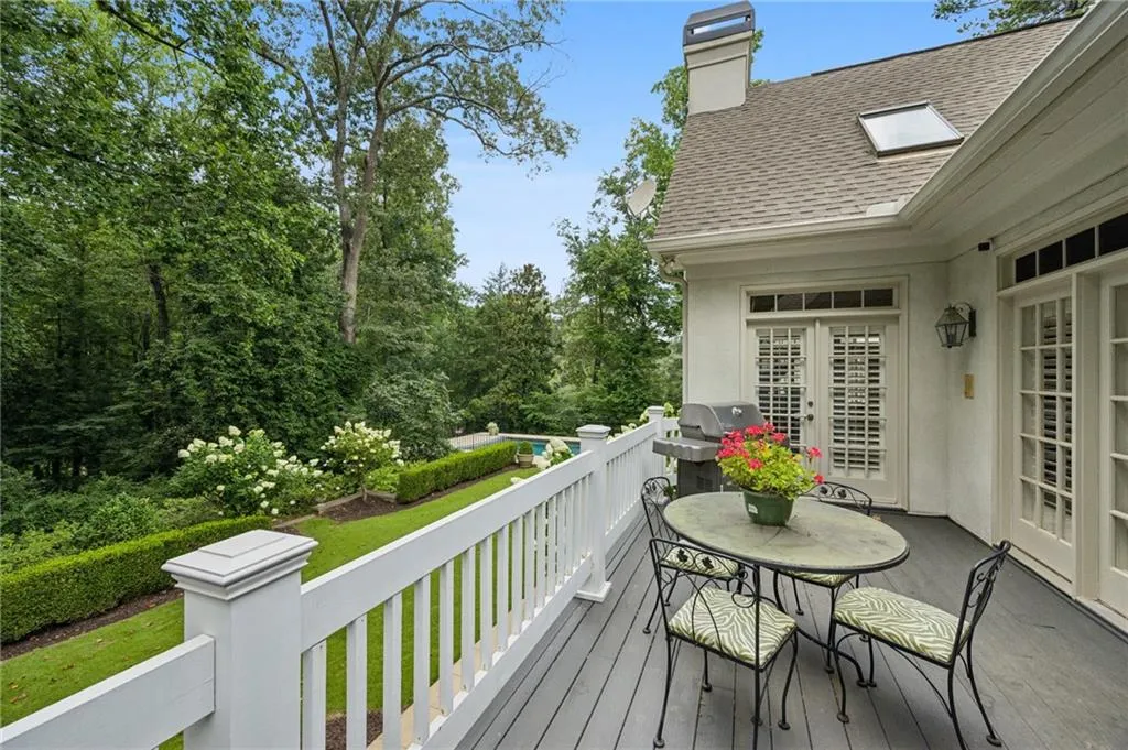 Trex deck off of the kitchen with beautiful views of the gardens