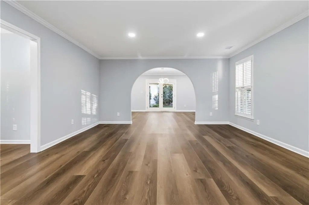 Living room with view to dining room.