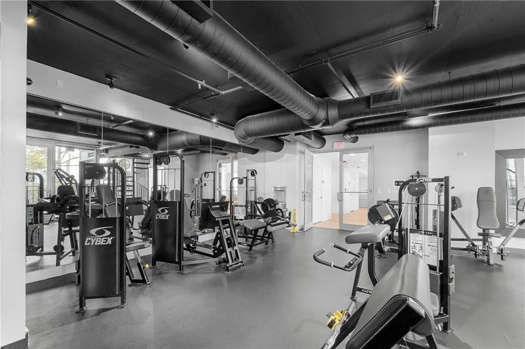 Gym featuring visible vents