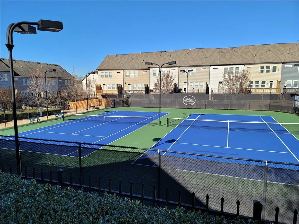 View of community tennis courts