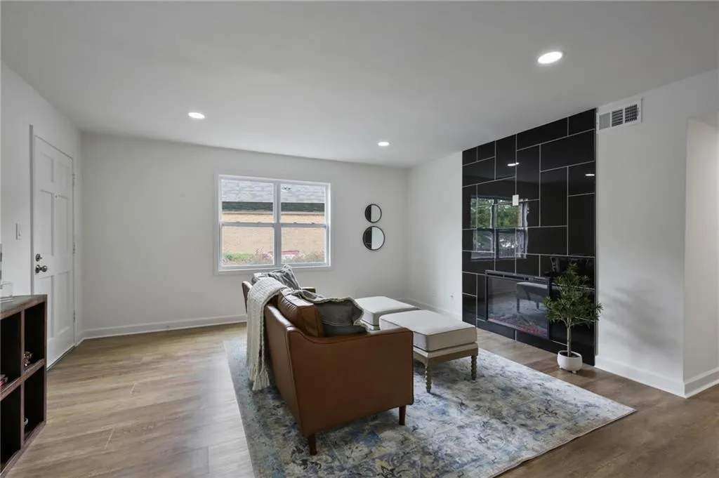 Living room featuring light hardwood / wood-style floors