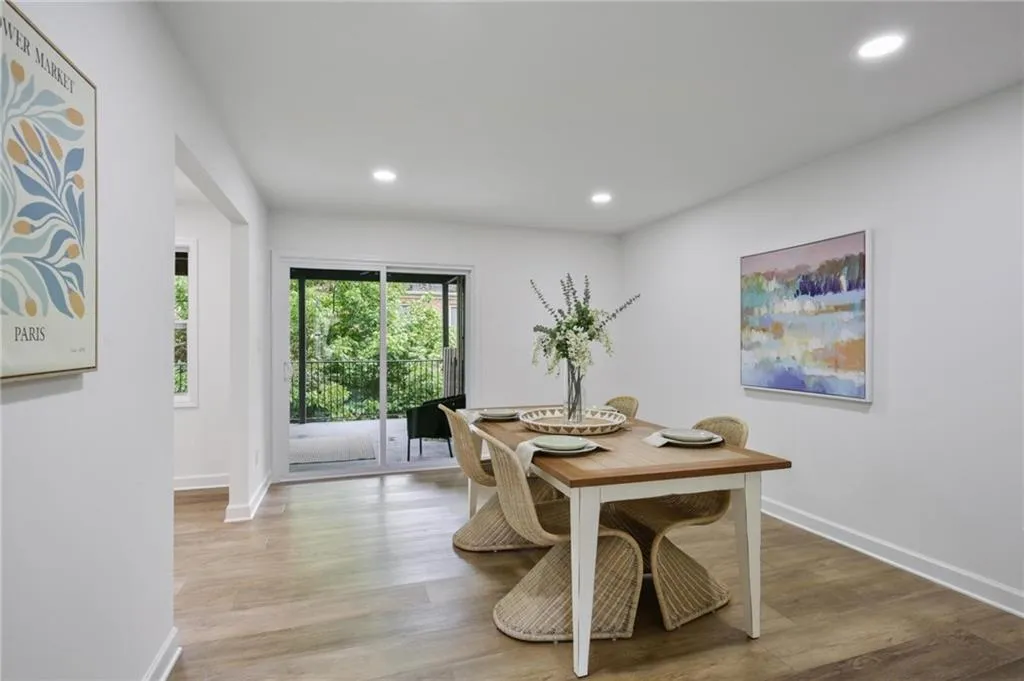 Dining space featuring hardwood / wood-style flooring