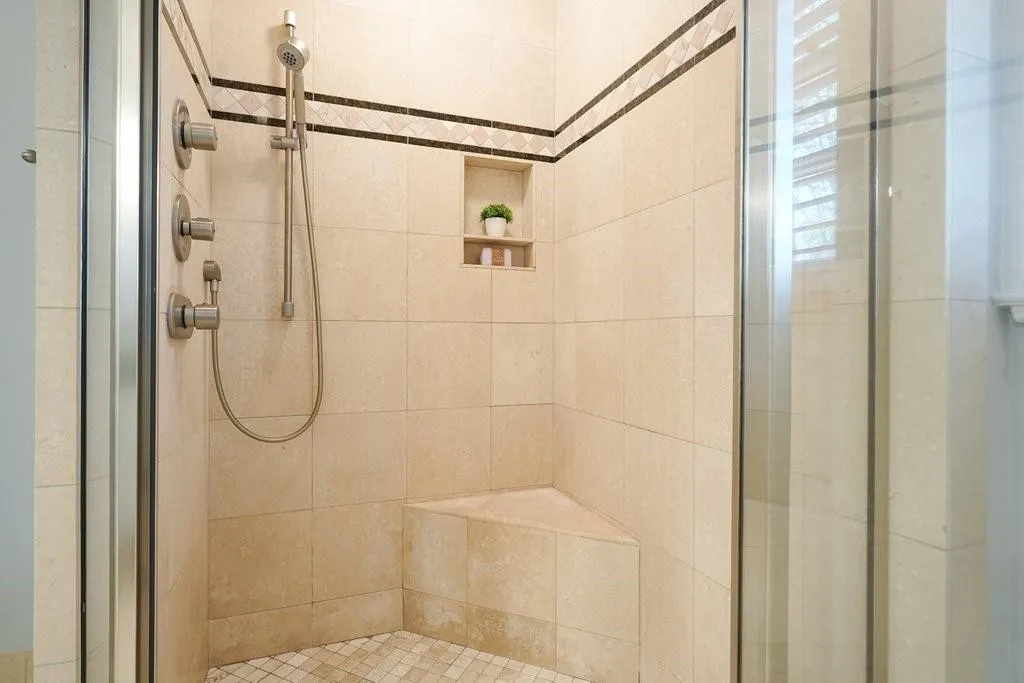 Bathroom with a shower stall