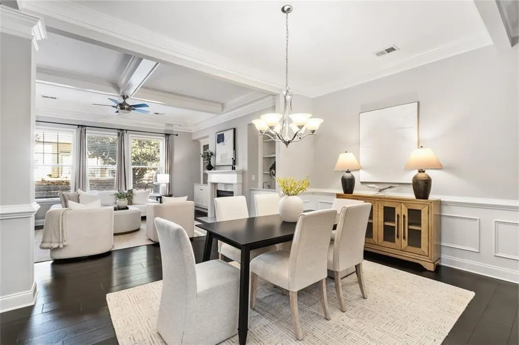 Spacious dining room opens to living room