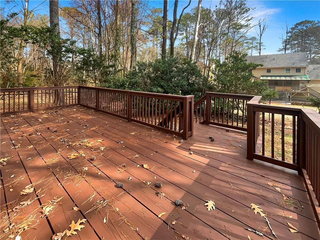 View of wooden deck