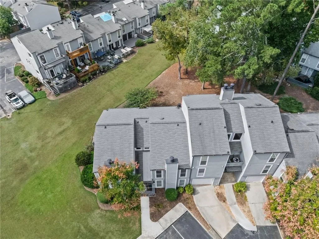 Aerial view of residential area