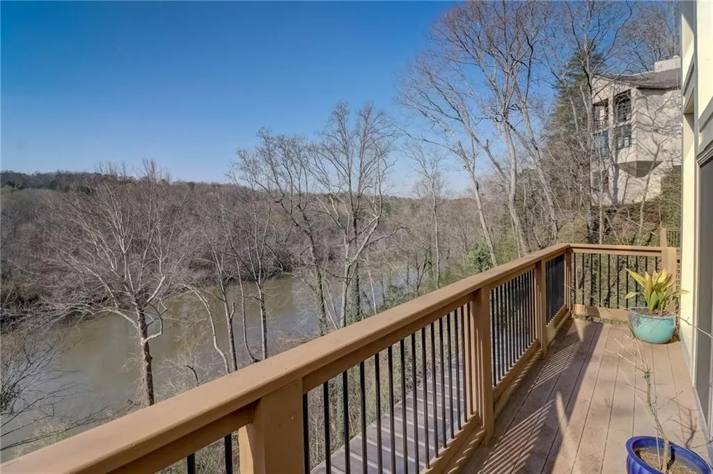 Great room balcony view of river