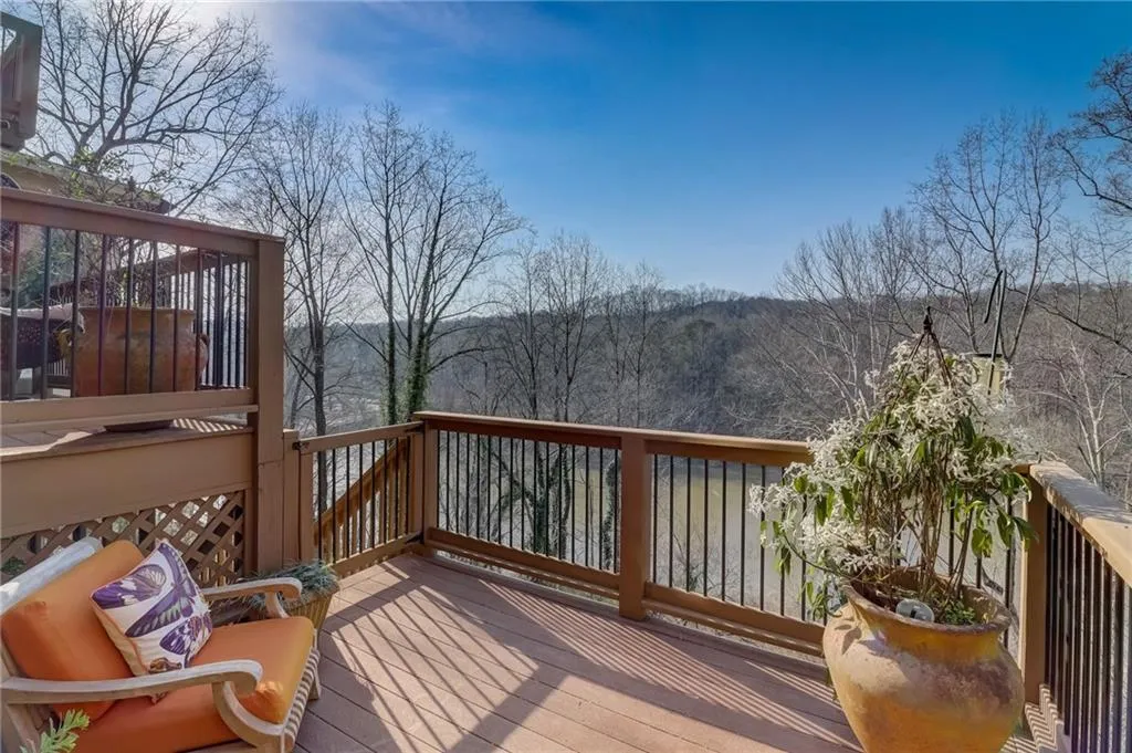 Deck below hot tub river view