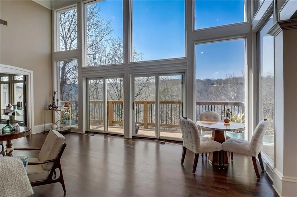 Great room to balcony and office
