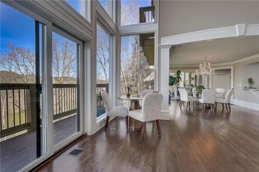 Great room view to dining area