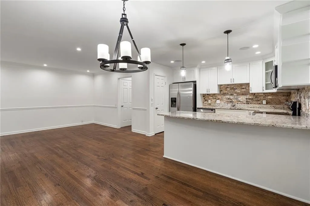 Dining room opens onto the family room