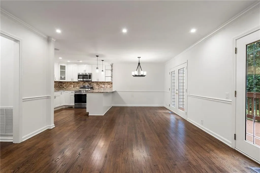 Renovated with new recessed lighting this spacious room offers so many opportunities to live well