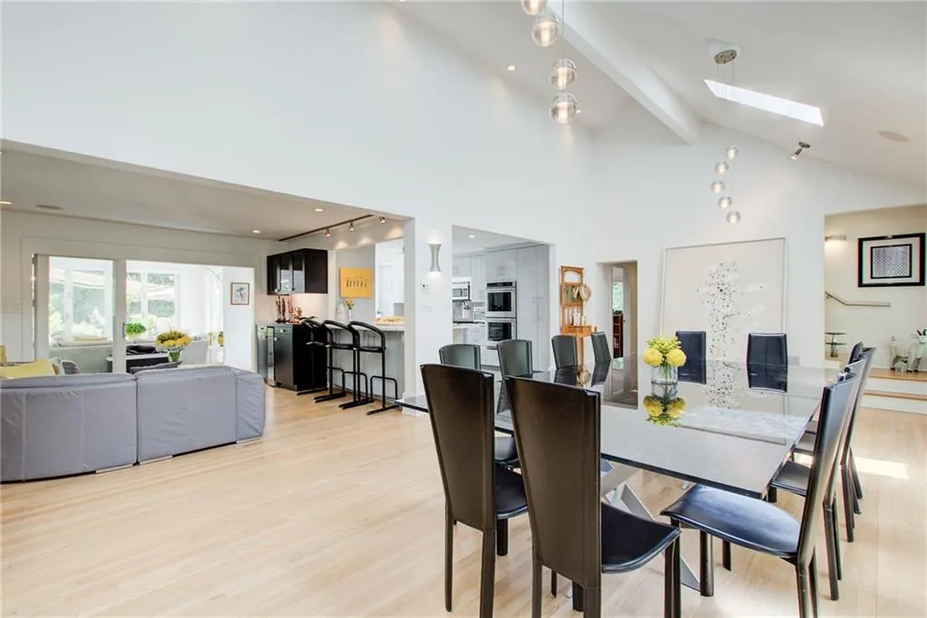 Great flow. Stairs up to two bedrooms , full bath and tons of walk in attic storage.