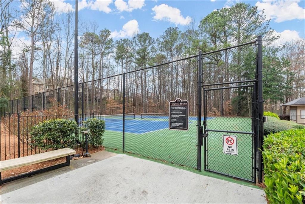 View of tennis court