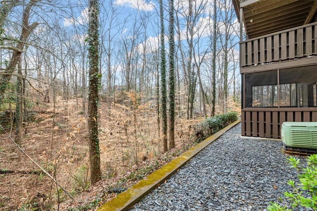 View from home of very private area behind the building.