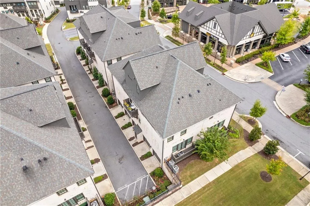 Aerial view of residential area