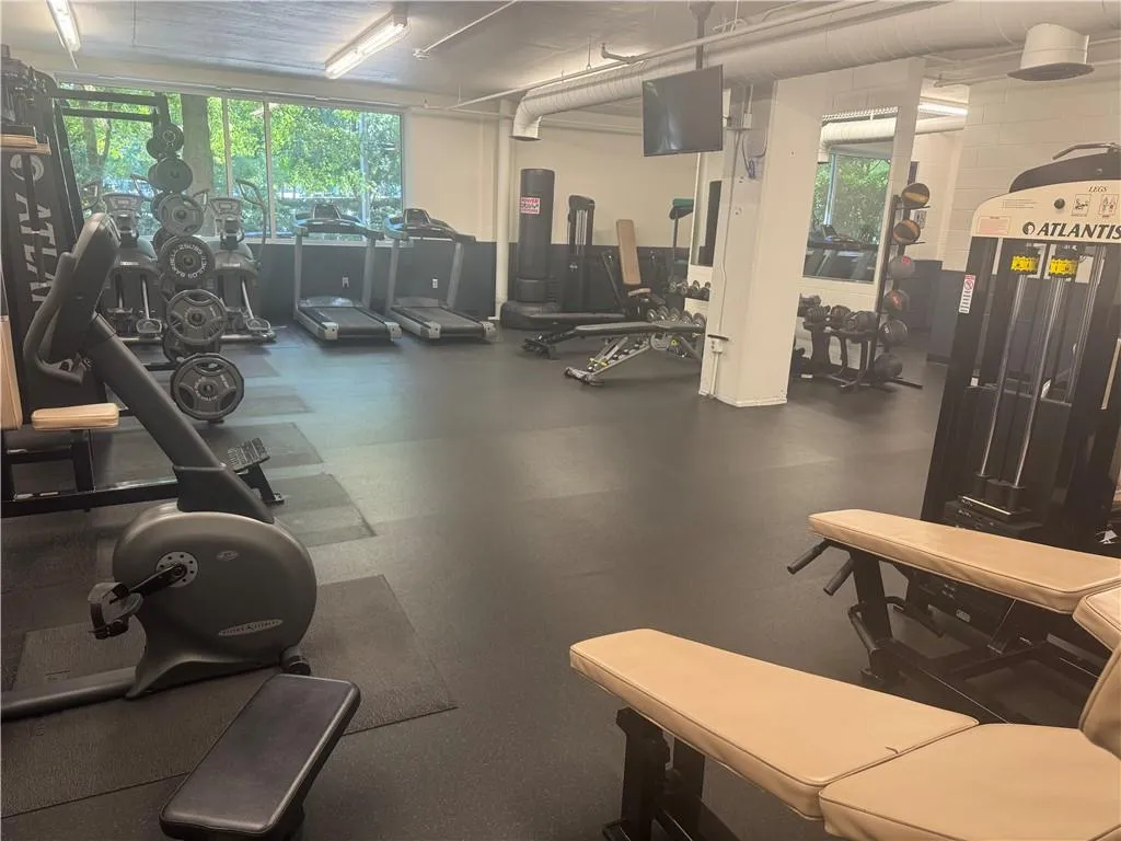 View of exercise room newly renovated and new cardio equipment