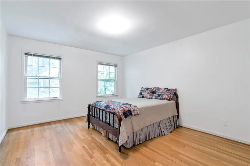 Bedroom with light wood-type flooring