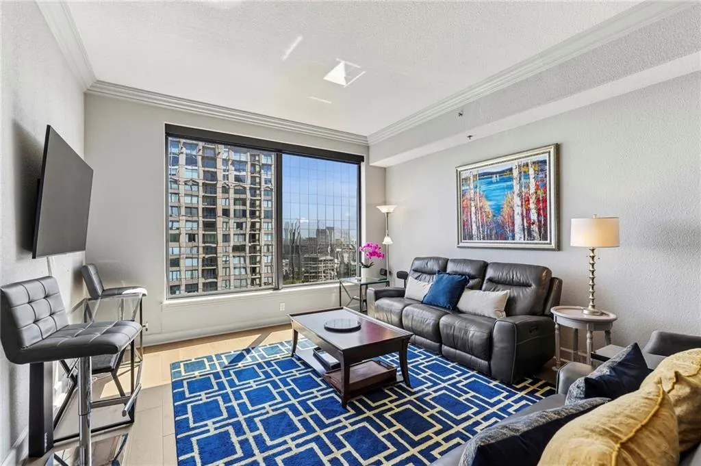 Living room with city views