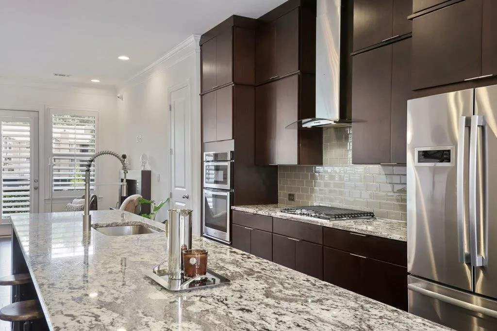 Kitchen featuring exotic granite.