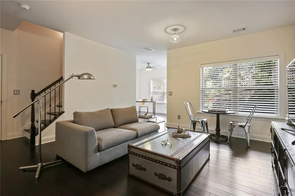 Terrace level spacious entertainment space.