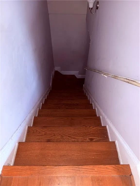 stairs down to both bedrooms
