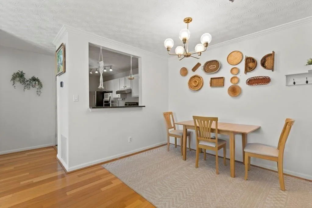 Dining room featuring an inviting chandelier, orna