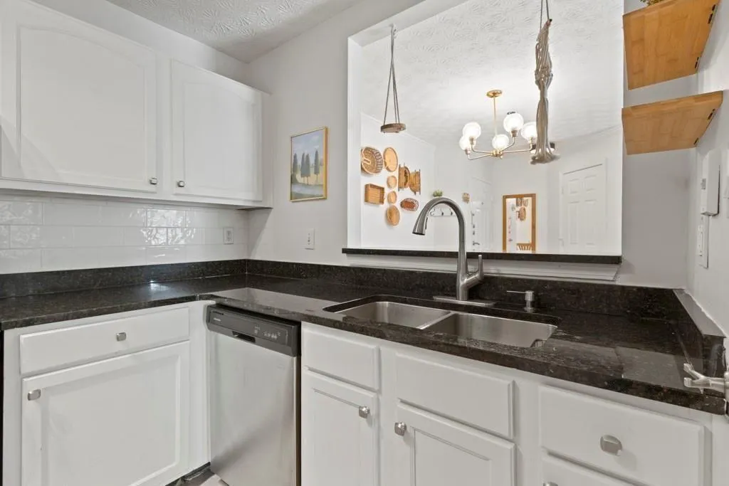 Kitchen featuring stainless steel dishwasher, a si