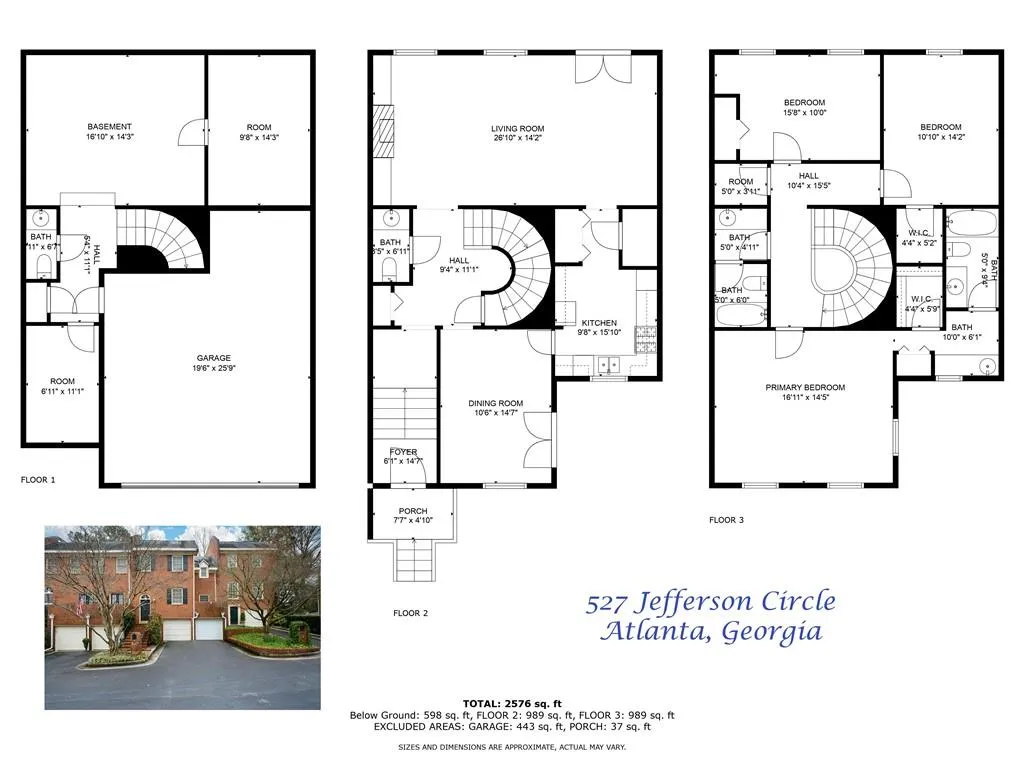 3 floors, diagrammed