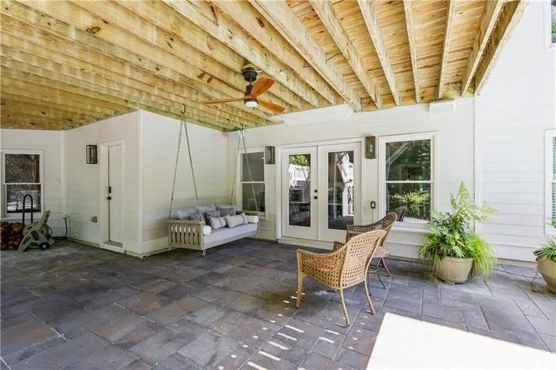 Covered porch with swing