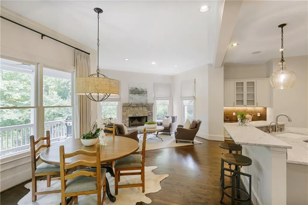 Eating area with access to the covered back porch.