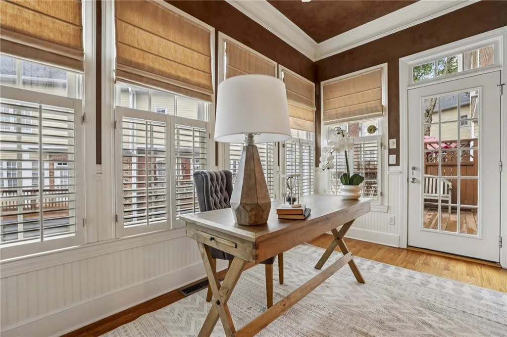 Sunroom opens out to deck