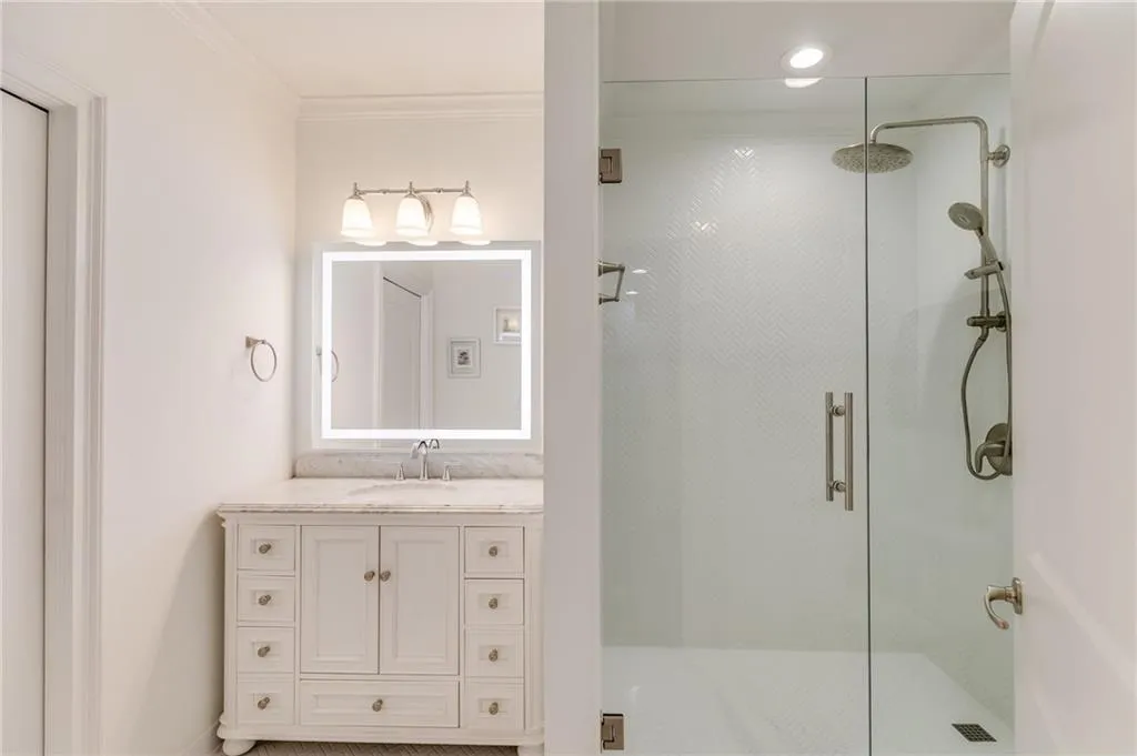all white marble bathroom