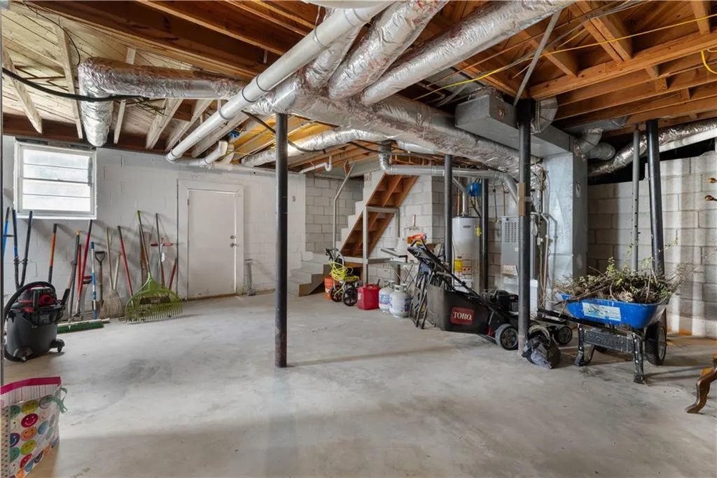 Basement with gas water heater