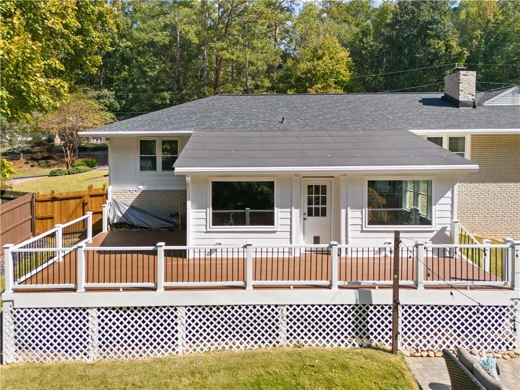 View of front of property with a deck